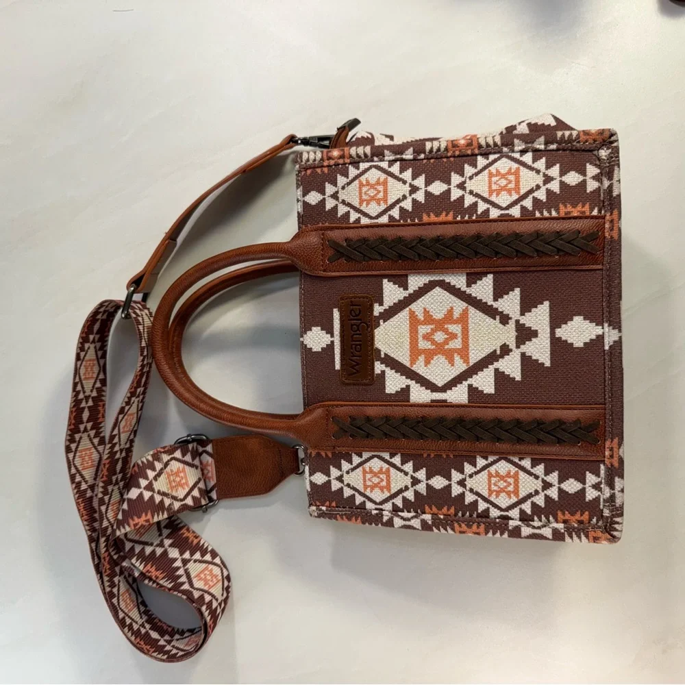 Wrangler Aztec Western Mini Tote Bag with Adjustable Strap - Picture 6 of 8